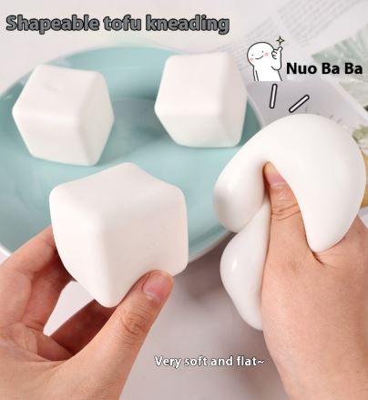 Squishy Tofu Stress Ball - Soft Kawaii Fidget Toy