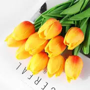 Artificial Tulip Decor Stems: 5‑Piece Real‑Touch Bouquet