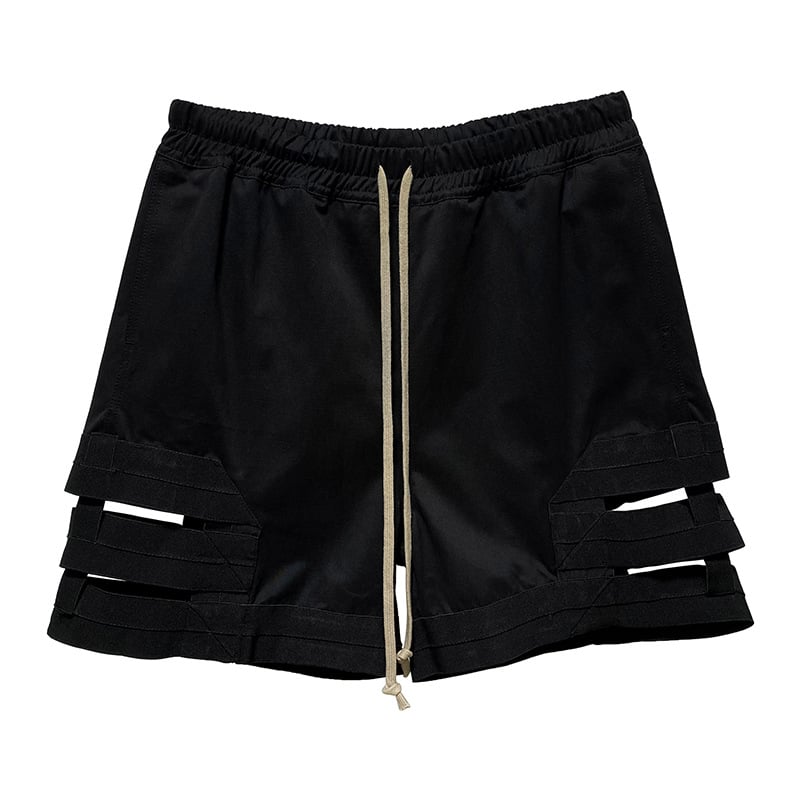 Men's Loose Drawstring Shorts with Lace Panel Design