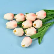 Artificial Tulip Decor Stems: 5‑Piece Real‑Touch Bouquet
