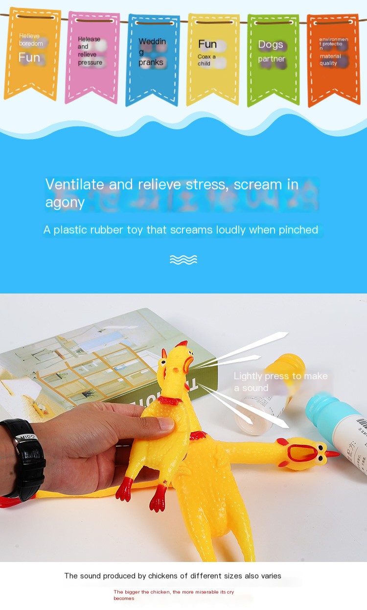 Screaming Chicken Toy - Stress Relief & Pet Play (17–39cm)