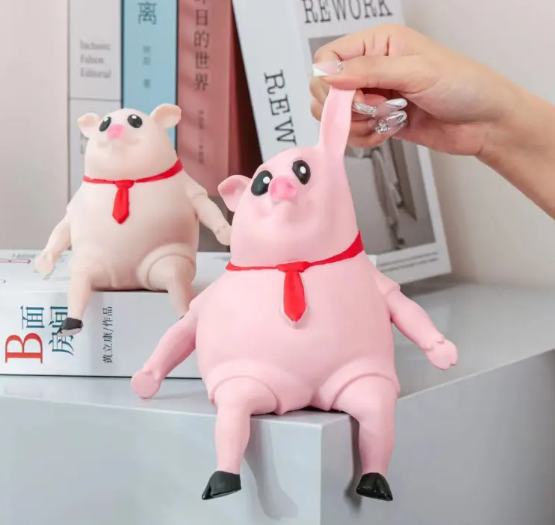 Piggy Squeeze Stress Relief Toy - Soft TPR Squishy (14–21cm)