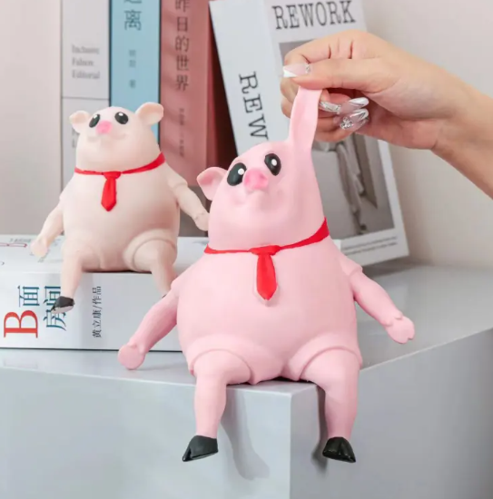 Piggy Squeeze Stress Relief Toy - Soft TPR Squishy (14–21cm)