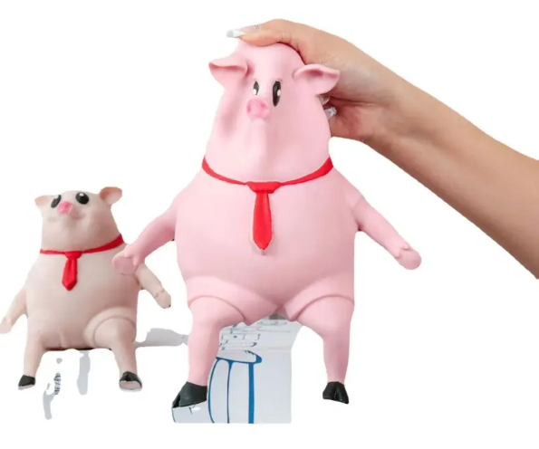 Piggy Squeeze Stress Relief Toy - Soft TPR Squishy (14–21cm)