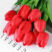 Artificial Tulip Decor Stems: 5‑Piece Real‑Touch Bouquet