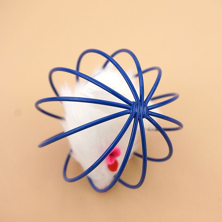 Cat Toy Cage with Teasing Mouse and Catch Ball